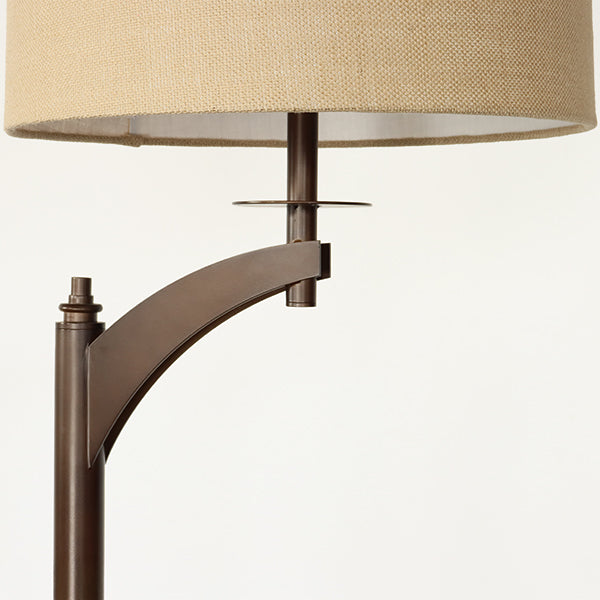 Bronze Metal Floor Lamp With Burlap Shade