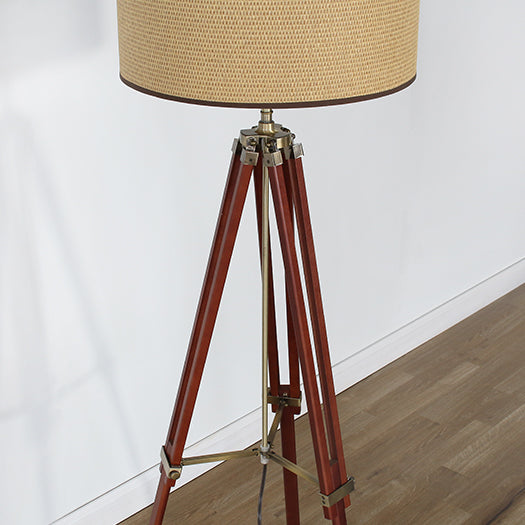 Walnut Tripod Floor Lamp