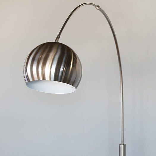 Brushed Nickel Arc Floor Lamp With Marble Base