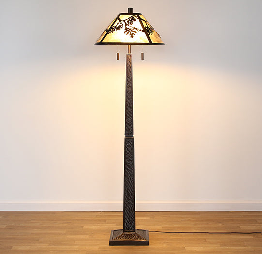 Dark Bronze With Branch Detail Floor Lamp