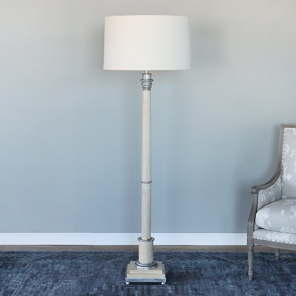 Blond Wood w/ Nickel Floor Lamp