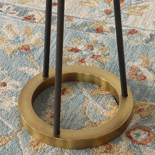 Antique Brass and Black Iron Floor Lamp