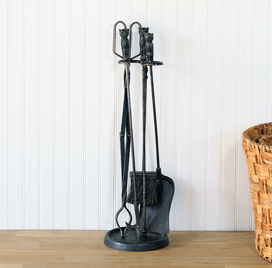Raw Steel Owl Fireplace Tools