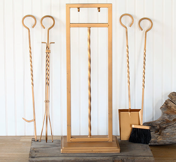 Rose Gold Fireplace Tools