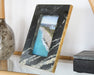 FRAME16 - Medium Black Marble And Brass Frame 4X6
