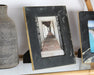 FRAME17 - Large Black Marble And Brass Frame 5X7