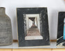 FRAME17 - Large Black Marble And Brass Frame 5X7