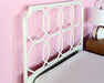 HB49 - White Twin Rattan Headboard WLeather Wrapped Join 