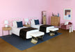 HB49 - White Twin Rattan Headboard WLeather Wrapped Join 