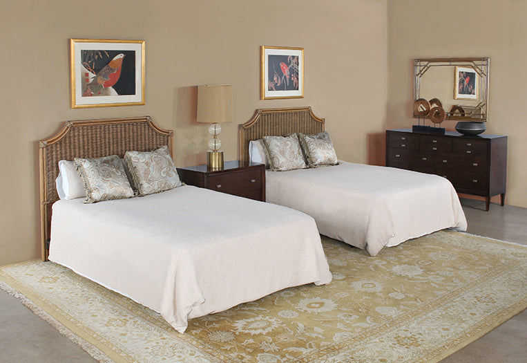 HB50 - Rattan & Channeled Wicker Queen Headboard