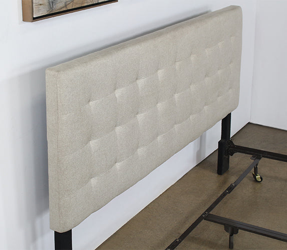 Beige King Size Upholstered Headboard 1