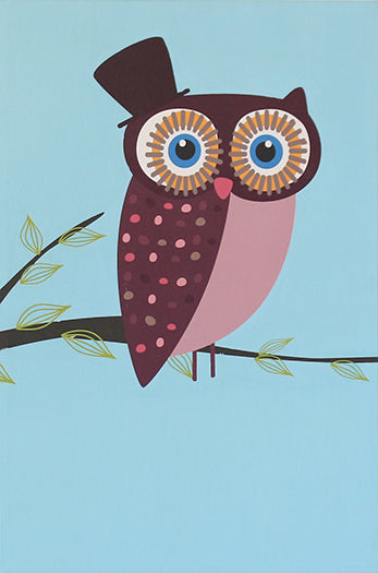 KIDS18 Owl Branch 24W x 36H