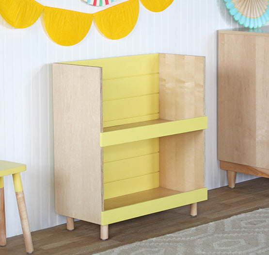 Minimo Modern Maple Yellow Kids Bookcase