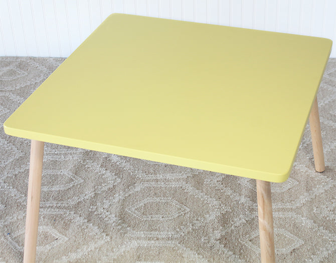 Peewee Square Maple & Yellow Kids Table