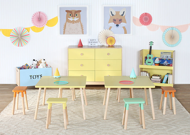 Lukka Modern Maple Yellow Kids 6-Drawer Dresser