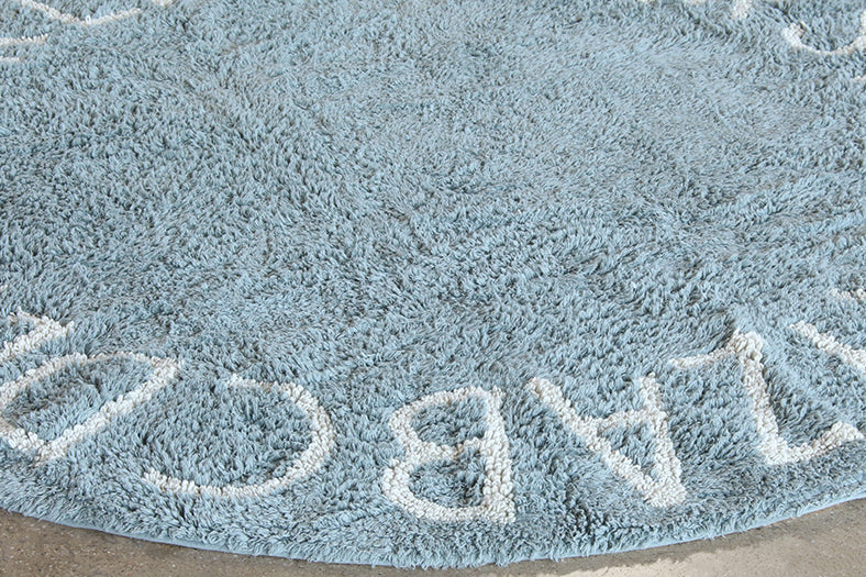 KIDSRUG8 - Round ABC Rug In Natural & Vintage 
