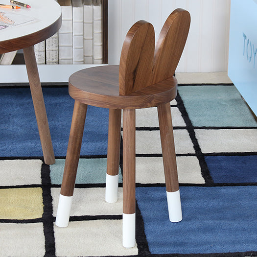 Lola Solid Walnut & White Kids Chair (Set Of 2)