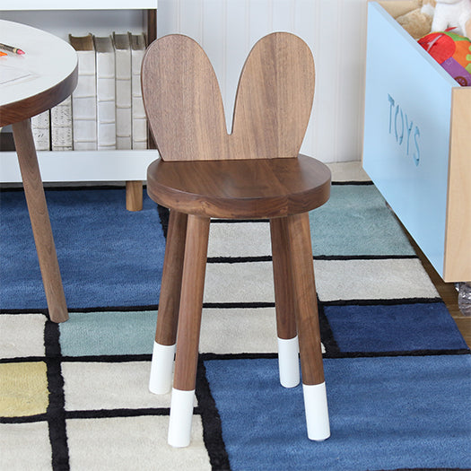 Lola Solid Walnut & White Kids Chair (Set Of 2)
