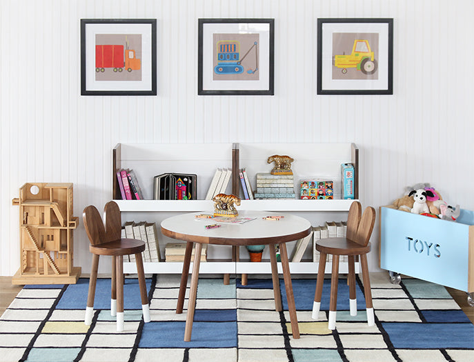 Poco Walnut & White Craft Kids Table