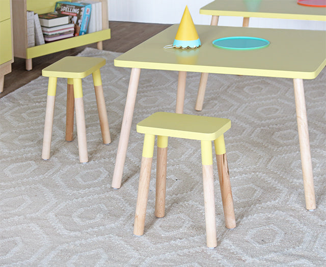 Peewee Maple Yellow Square Kids Chair (Set Of 2)