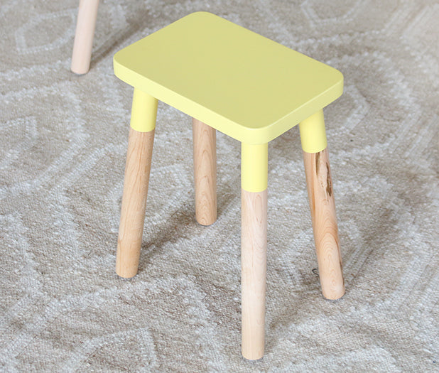 Peewee Maple Yellow Square Kids Chair (Set Of 2)