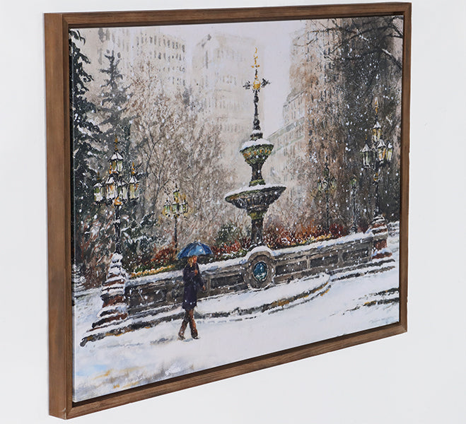 Central Park - Winter Fountain 42W X 30H
