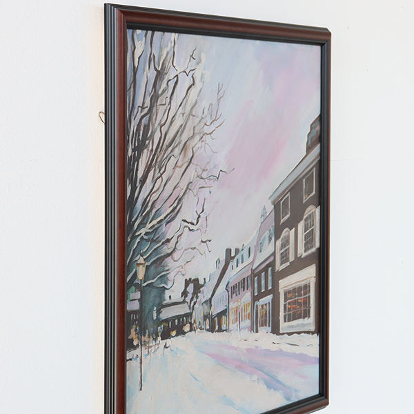 Snowy Off Campus Downtown Scene 26W x 26H - Cleared Art