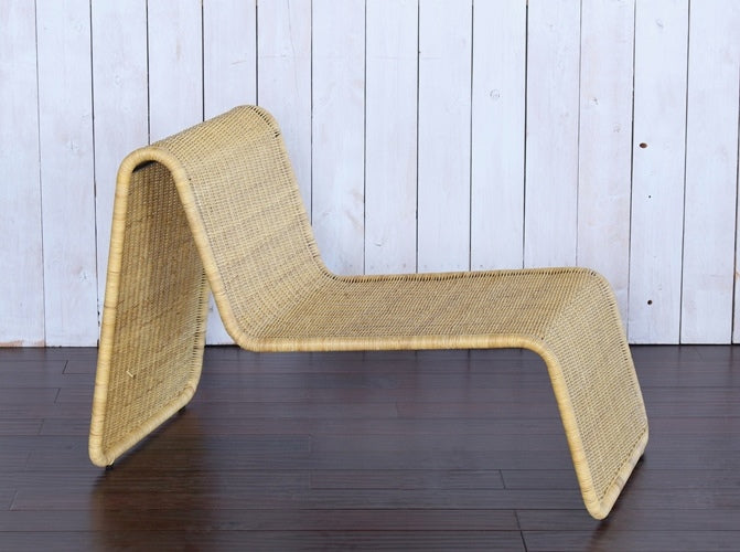 Woven Birch and Rattan Lounge Chair
