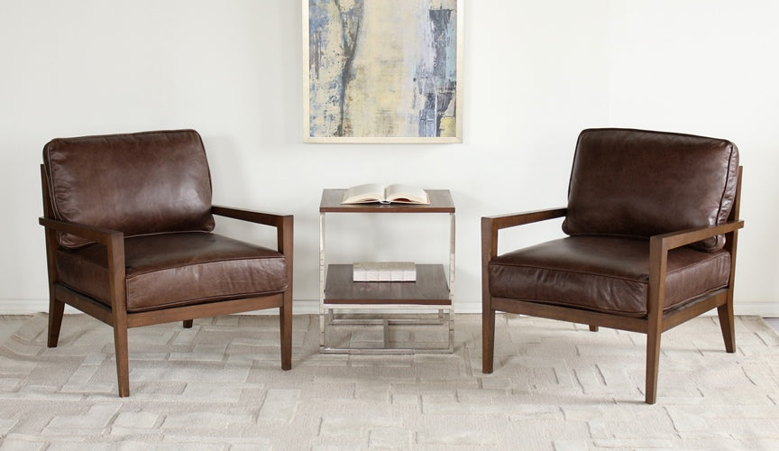 LC206 Laurent Wood Frame Lounge Chair