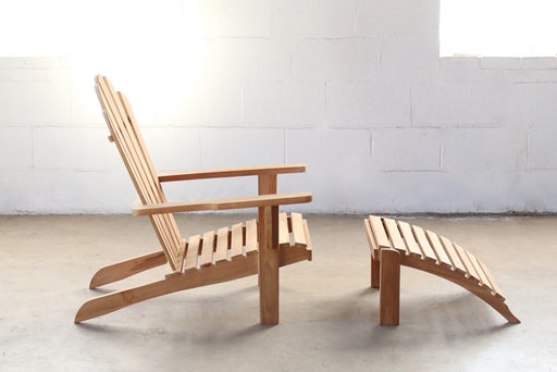 LC216 Teak Adirondak Chair With Ottoman