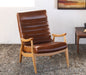 LC229 Danish Modern Lounge Chair in Caramel Leather