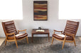 LC229 Danish Modern Lounge Chair in Caramel Leather