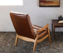 LC229 Danish Modern Lounge Chair in Caramel Leather
