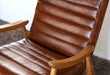LC229 Danish Modern Lounge Chair in Caramel Leather