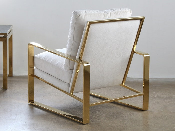 LC235 Dorwin Chair with Polished Brass Frame