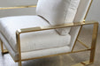 LC235 Dorwin Chair with Polished Brass Frame