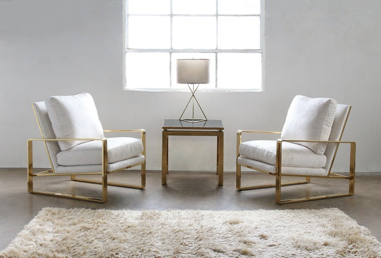 LC235 Dorwin Chair with Polished Brass Frame