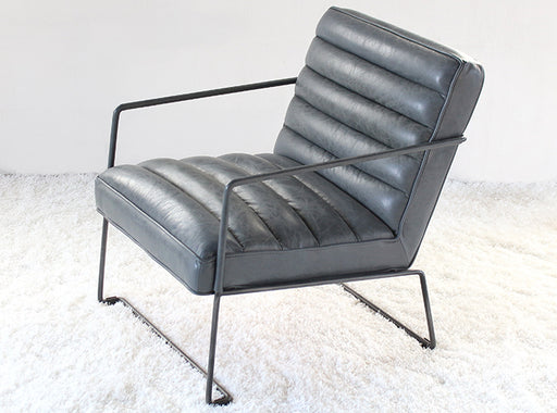 LC236 Jonas Lounge Chair in Gray Antique Leather 