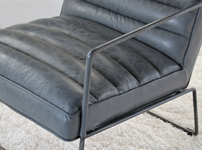 LC236 Jonas Lounge Chair in Gray Antique Leather 