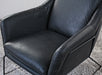 LC255 Jasper Lounge Chair in Antique Black Leather with Iron Frame