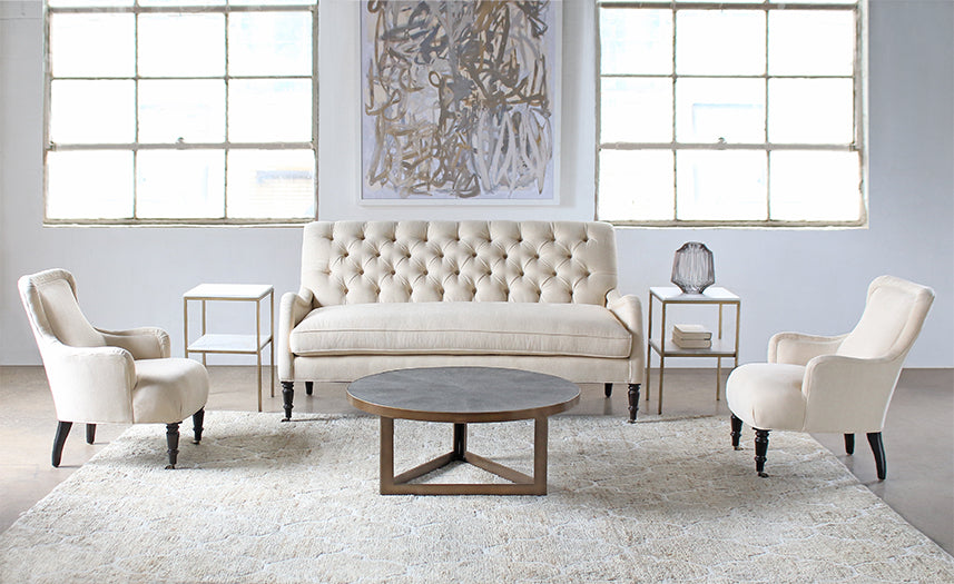CT241 Brass Coffee Table with Shagreen Top
