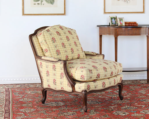 LC265 Yellow Floral Bergere Chair 