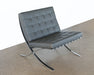 LC272 Gray Leather Barcelona Style Lounge Chair 