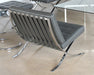 LC272 Gray Leather Barcelona Style Lounge Chair 