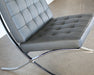 LC272 Gray Leather Barcelona Style Lounge Chair 