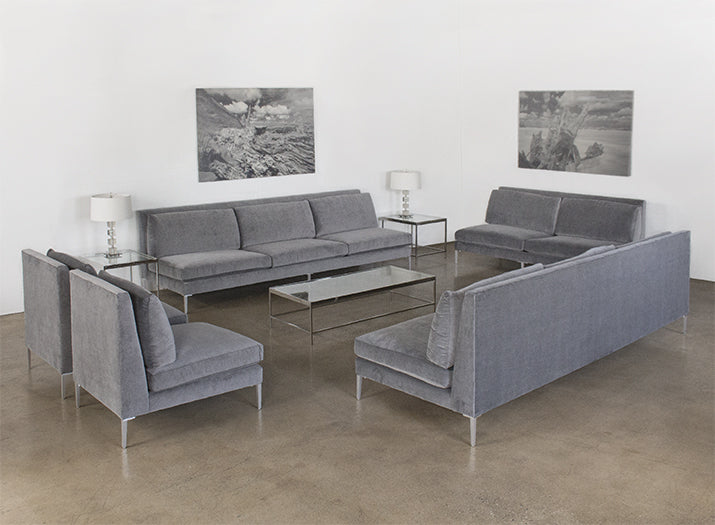 LS149 Armless Loveseat in Sanibel Charcoal