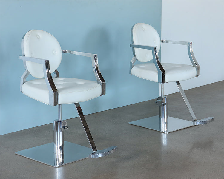 White Leatherette Salon Chair