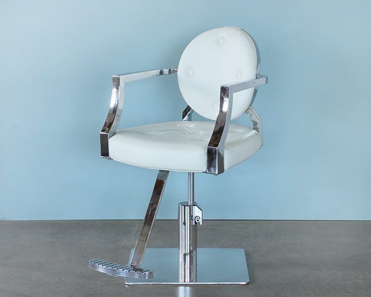 White Leatherette Salon Chair