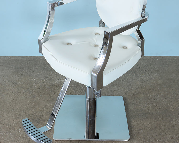 White Leatherette Salon Chair