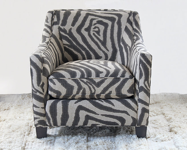 LC291 - Zikat Linen Lounge Chair With Mocha Legs